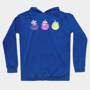 Mangosteen Pixel art, Cute Mangosteen fruit, Thai fruit Hoodie